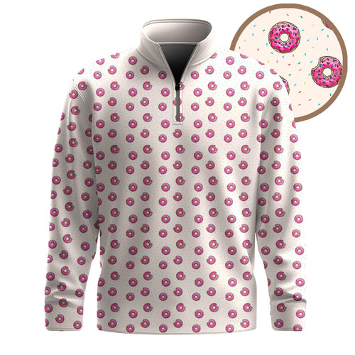 Donuts Pattern Men Quarter-zip Pullover