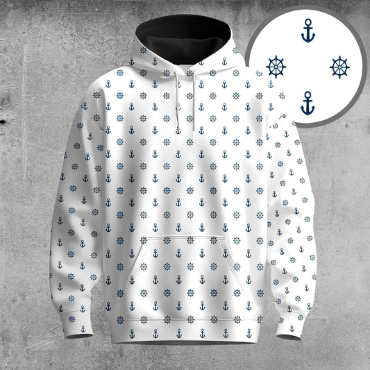 White Rudder And Anchor 2026  Men Hoodie