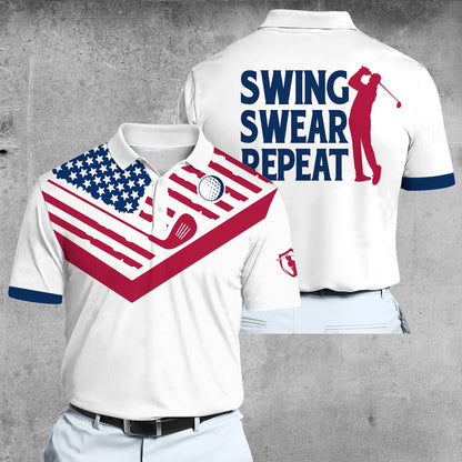 Men Swing Swear Repeat Men Polo Shirt