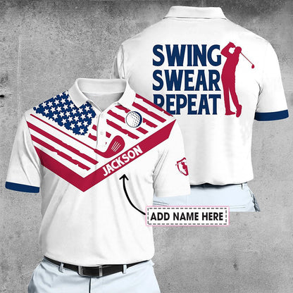Men Swing Swear Repeat Men Polo Shirt
