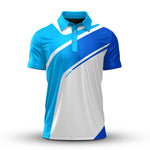 Gradient Blue White Men Polo Shirt