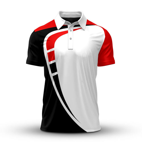 Red Black  Men Polo Shirt