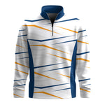 2026  Blue Yellow Sharp Pattern Men Quarter-zip Pullover