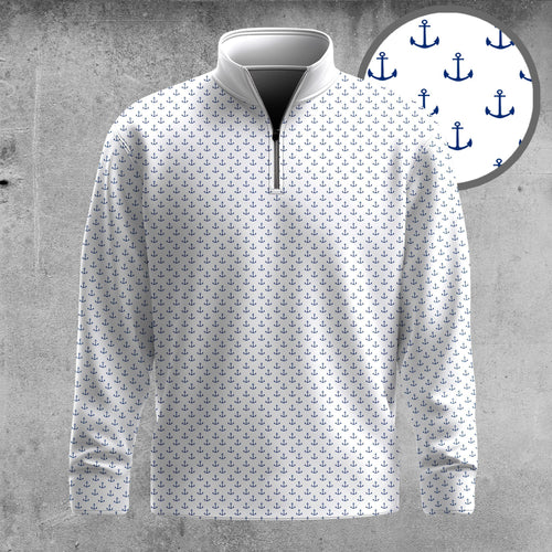 White Anchor 2026  Men Quarter-zip Pullover