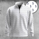 White Blue Golf Players 2026  Men Quarter-zip Pullover