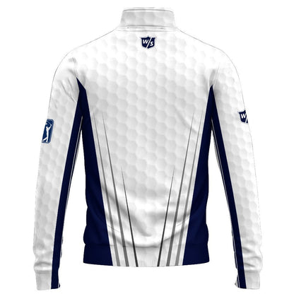 2025  Tour White And Blue Golf Pattern V2 WS Pro Staff Quarter-Zip Pullover
