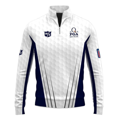 2025  Tour White And Blue Golf Pattern V2 WS Pro Staff Quarter-Zip Pullover