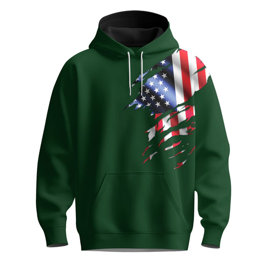 USA Flag Brand Green  Men Hoodie