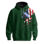 USA Flag Brand Green  Men Hoodie