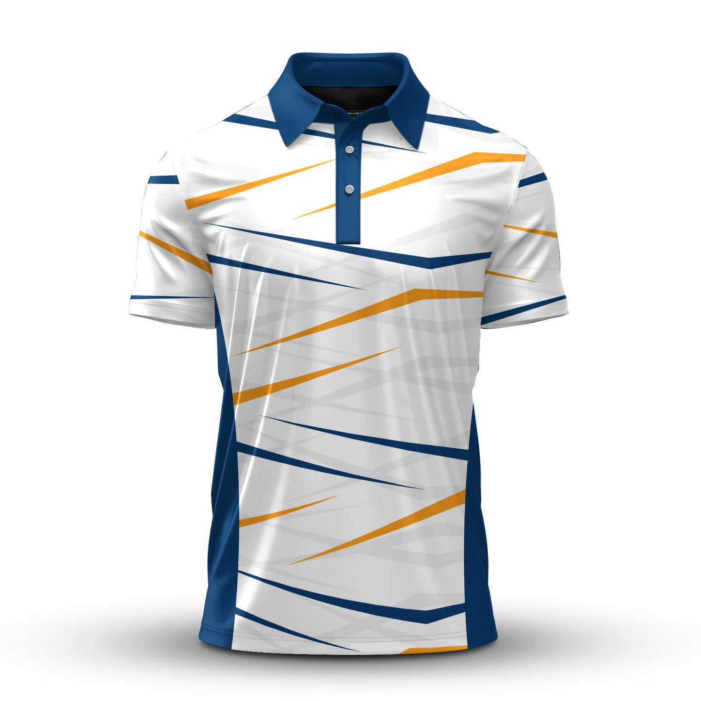 2026  Blue Yellow Sharp Pattern Men Polo Shirt