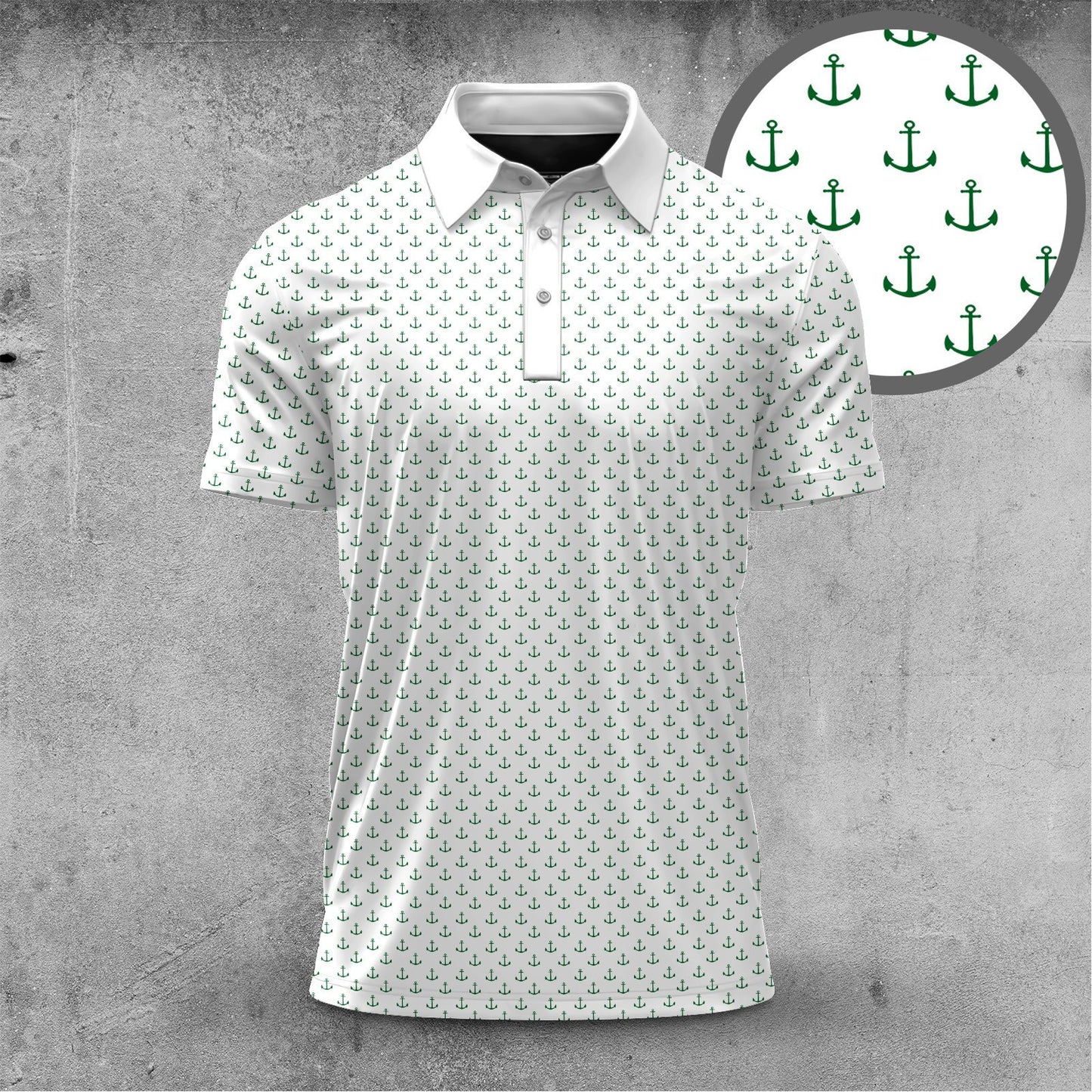 White Anchor  Men Polo Shirt