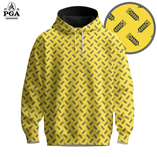 Yellow Blue Wheat Pattern 2026  Men Hoodie