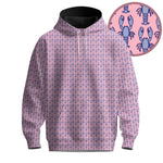PINK Blue Lobster Pattern 2026  Men Hoodie