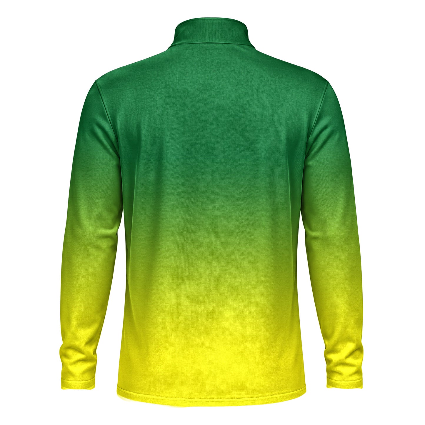 Gradient Green Yellow Men Quarter-zip Pullover