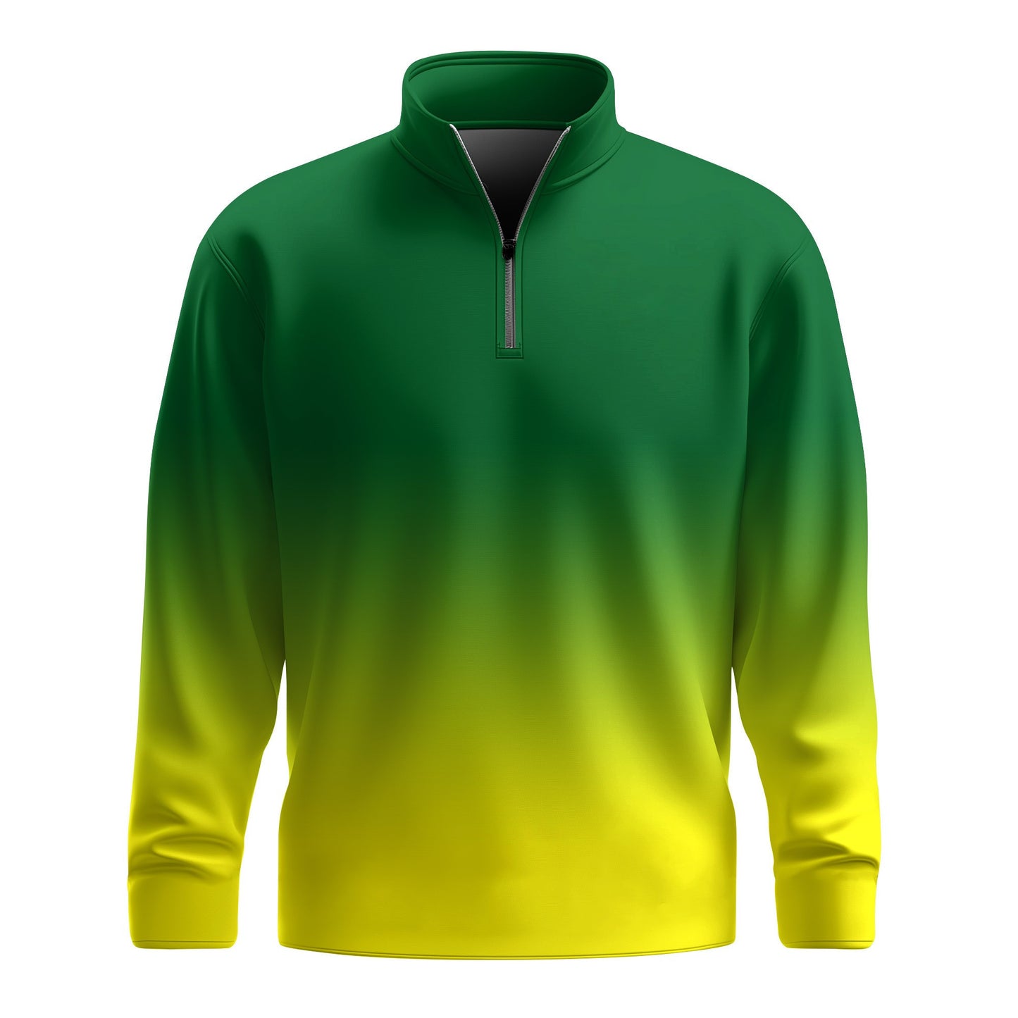 Gradient Green Yellow Men Quarter-zip Pullover