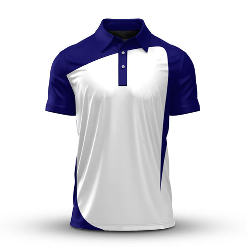 Blue White  Sport For Golf Men Polo Shirt