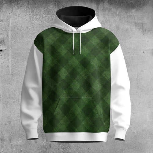 Green Checkered Pattern  Men Hoodie