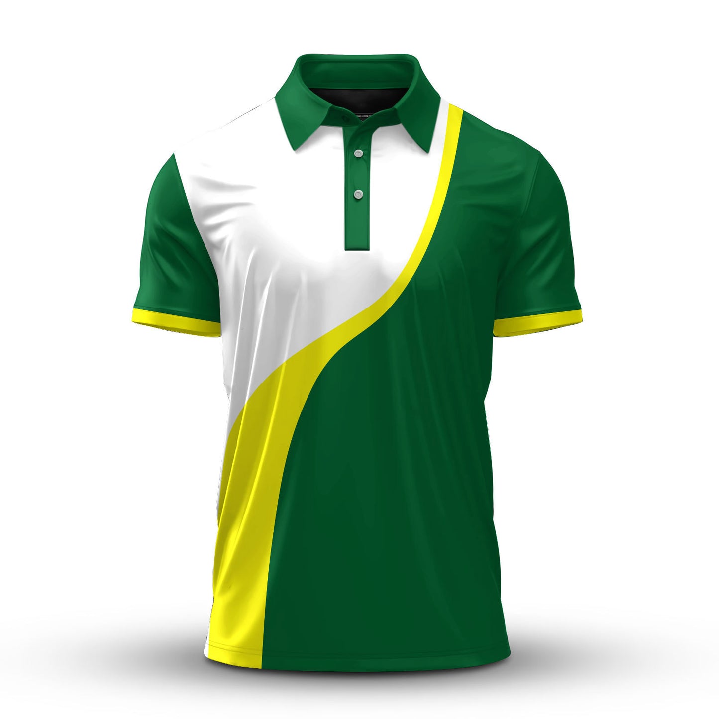 Green Yellow Line Men Polo Shirt