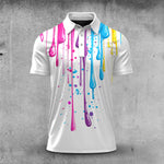 Colorful Paint Flows Men Polo Shirt