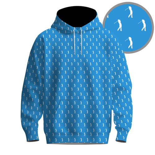 Light Blue Golf Player Pattern Men Hoodie