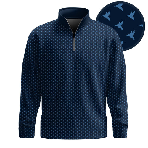 Hummingbird Blue White 2026  Men Quarter-zip Pullover