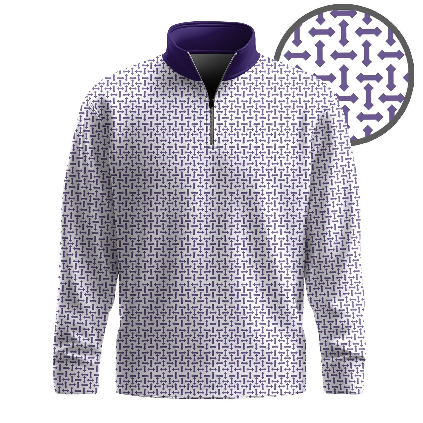Purple Sameless Pattern 2026  Men Quarter-zip Pullover