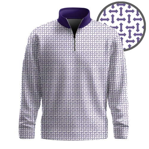 Purple Sameless Pattern 2026  Men Quarter-zip Pullover