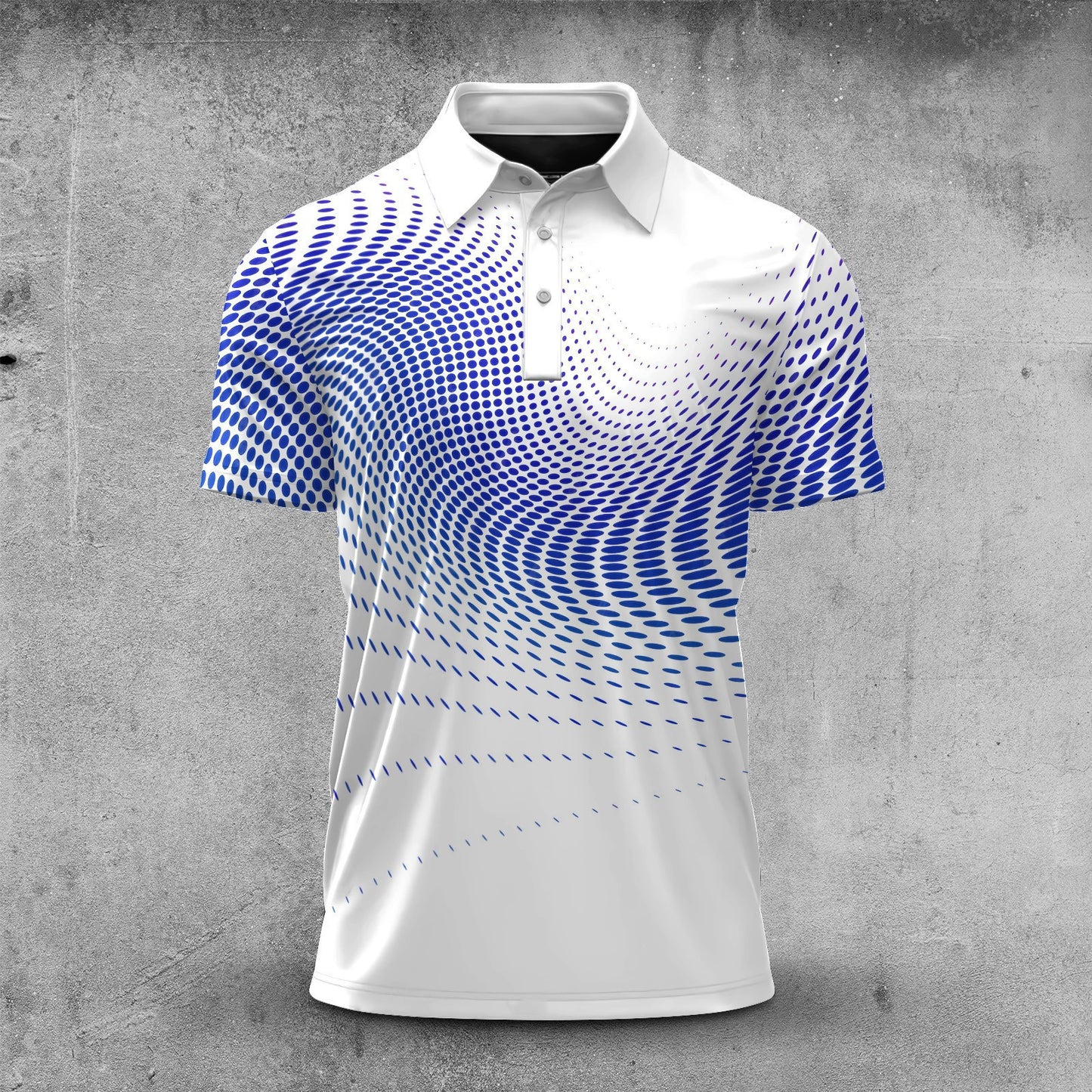 Dynamic Sporty Blue Pattern  Men Polo Shirt