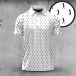 White Blue Golf Players 2026  Men Polo Shirt