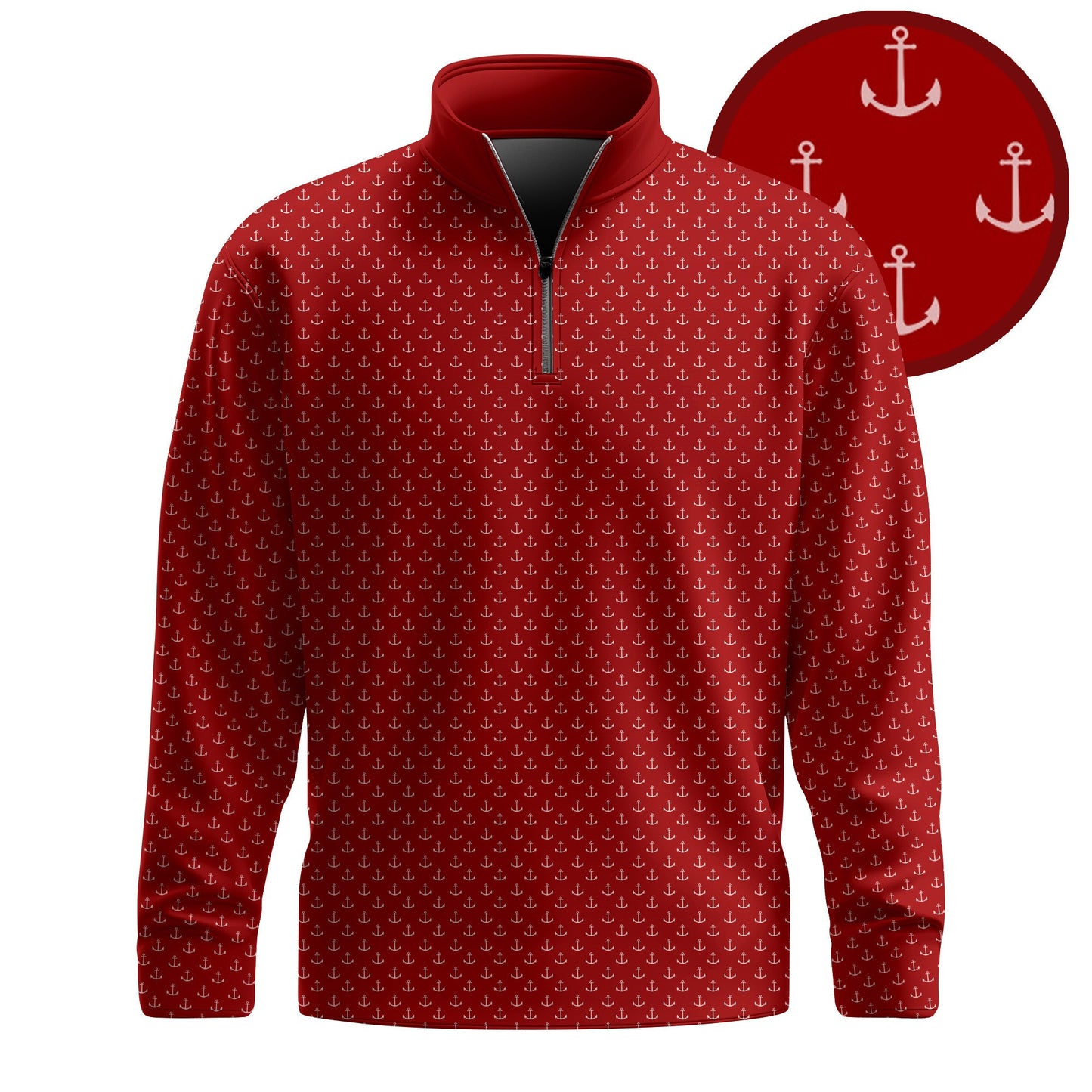 Red White Anchor 2026  Men Quarter-zip Pullover