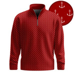 Red White Anchor 2026  Men Quarter-zip Pullover