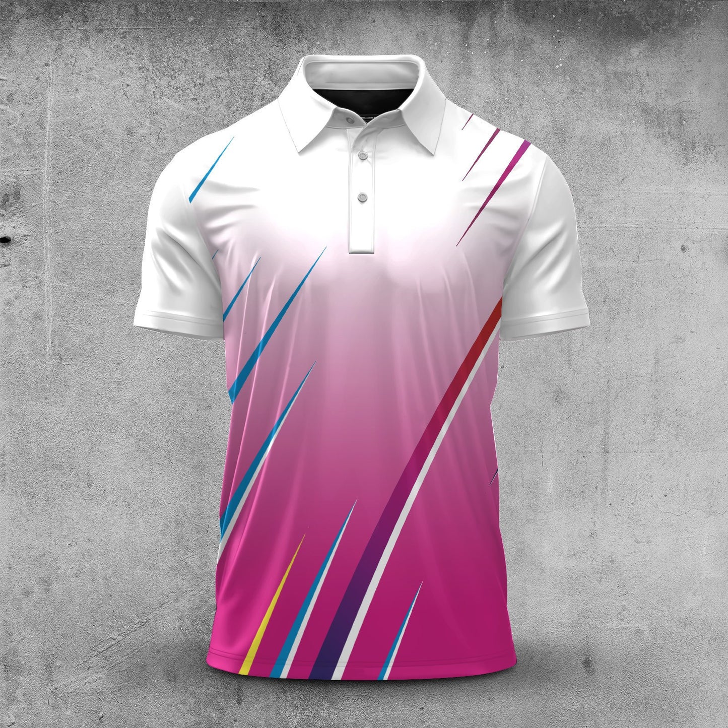 Pink & White  Men Polo Shirt