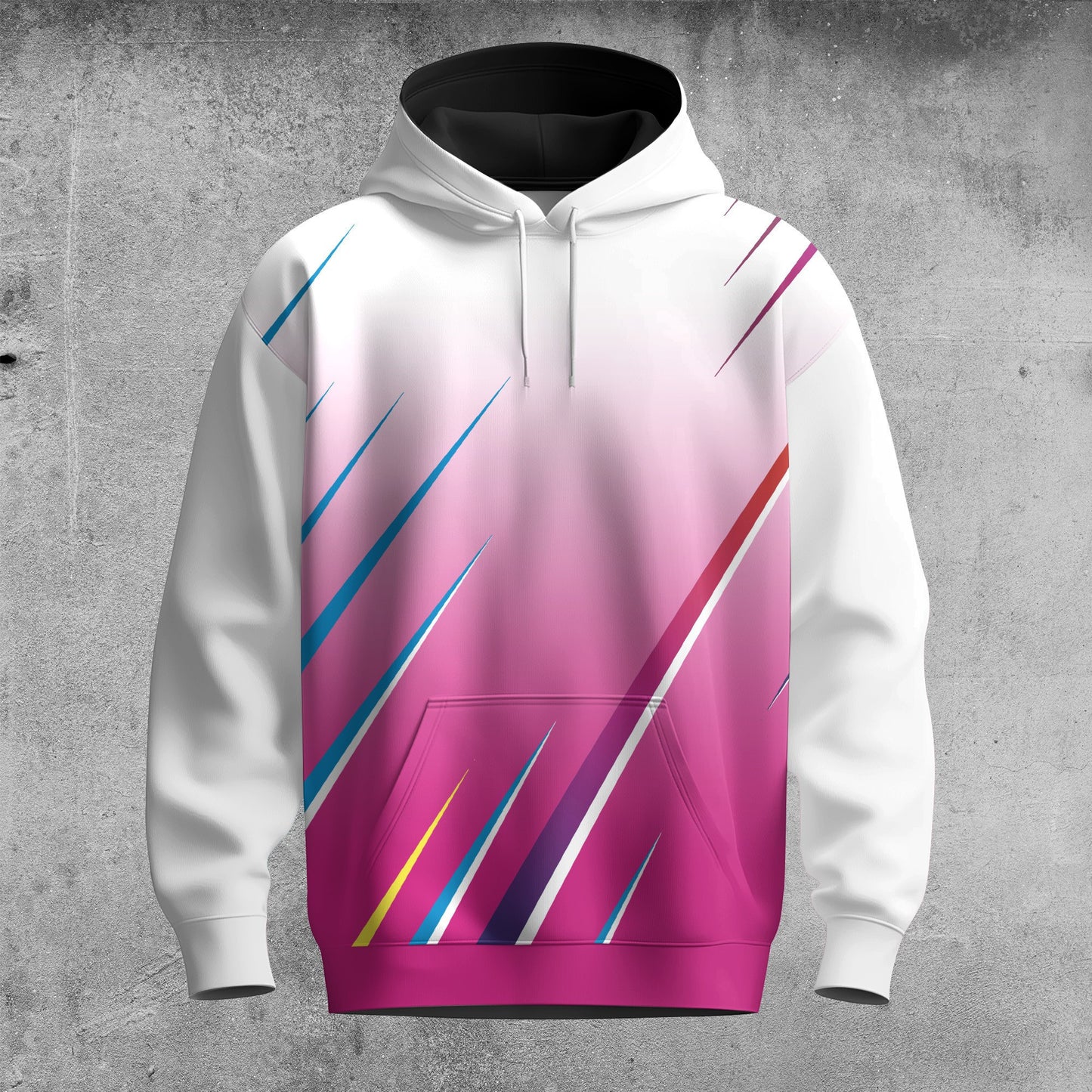 Pink & White  Men Hoodie
