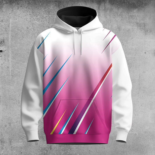 Pink & White  Men Hoodie