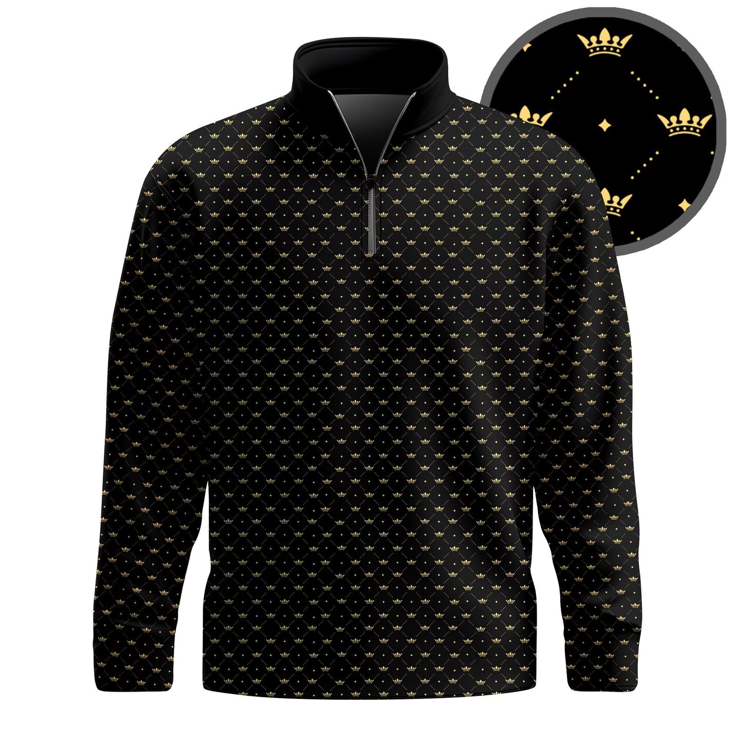 Black King Crown 2026 Men Quarter-zip Pullover