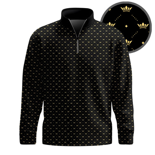 Black King Crown 2026 Men Quarter-zip Pullover