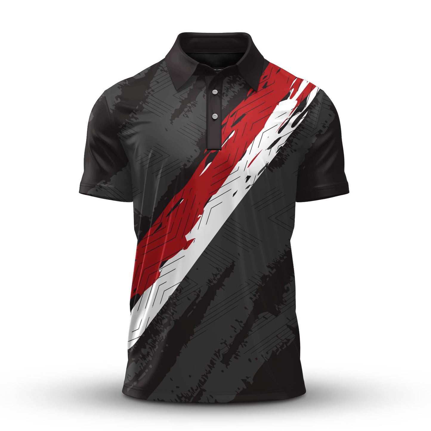 Black Red White Diagonal 2026  Men Polo Shirt