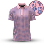 PINK Blue Lobster Pattern 2026  Men Polo Shirt