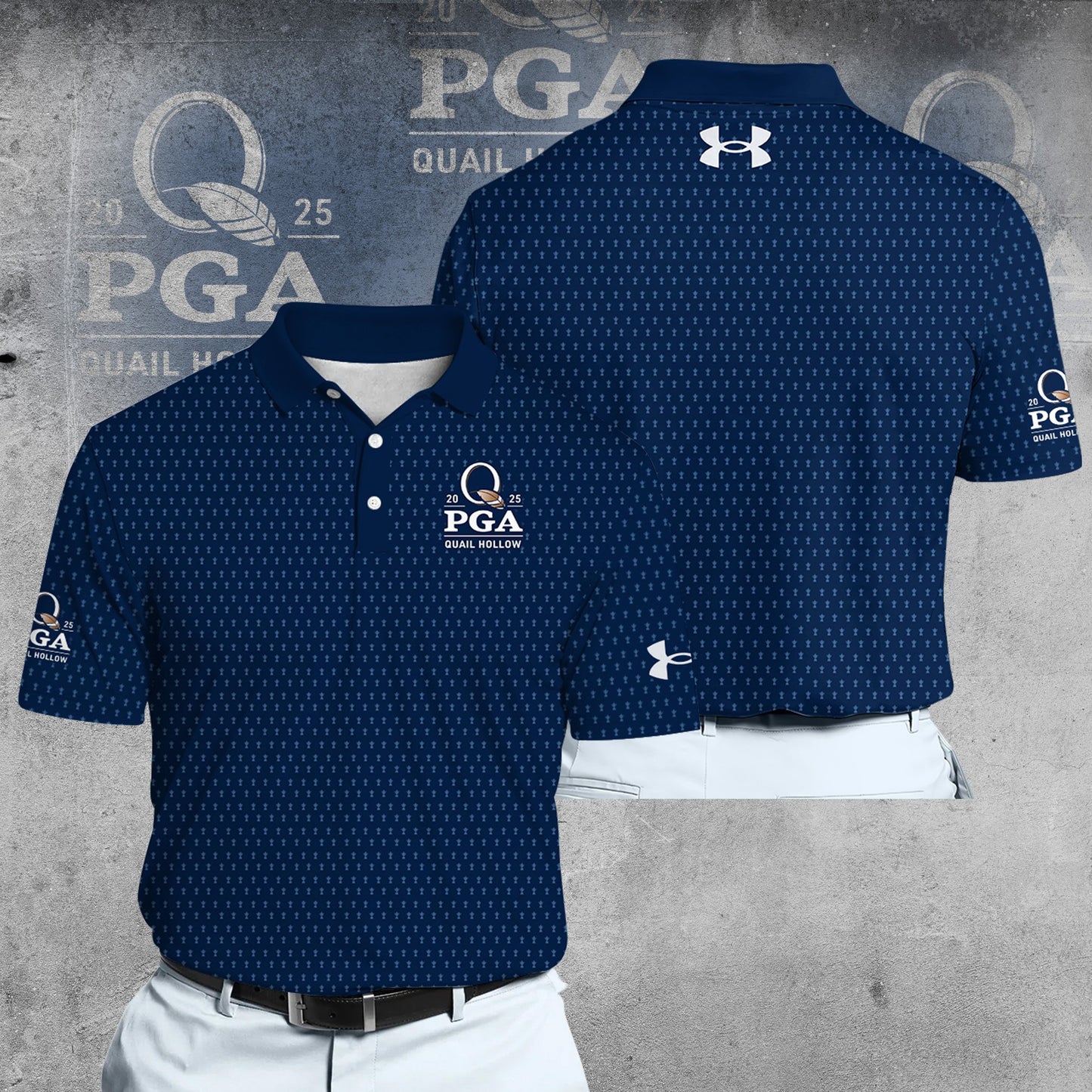 BOGO  - 2025  QUAIL HOLLOW Blue UA V2 Men Polo Shirt