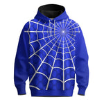 Blue Spider Web Men Hoodie
