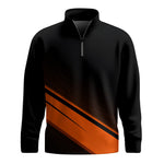 Black Orange  Men Quarter-zip Pullover
