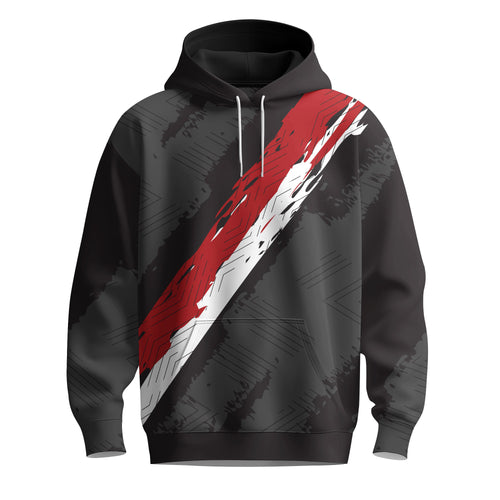 Black Red White Diagonal 2026  Men Hoodie