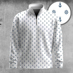 White Rudder And Anchor 2026  Men Quarter-zip Pullover
