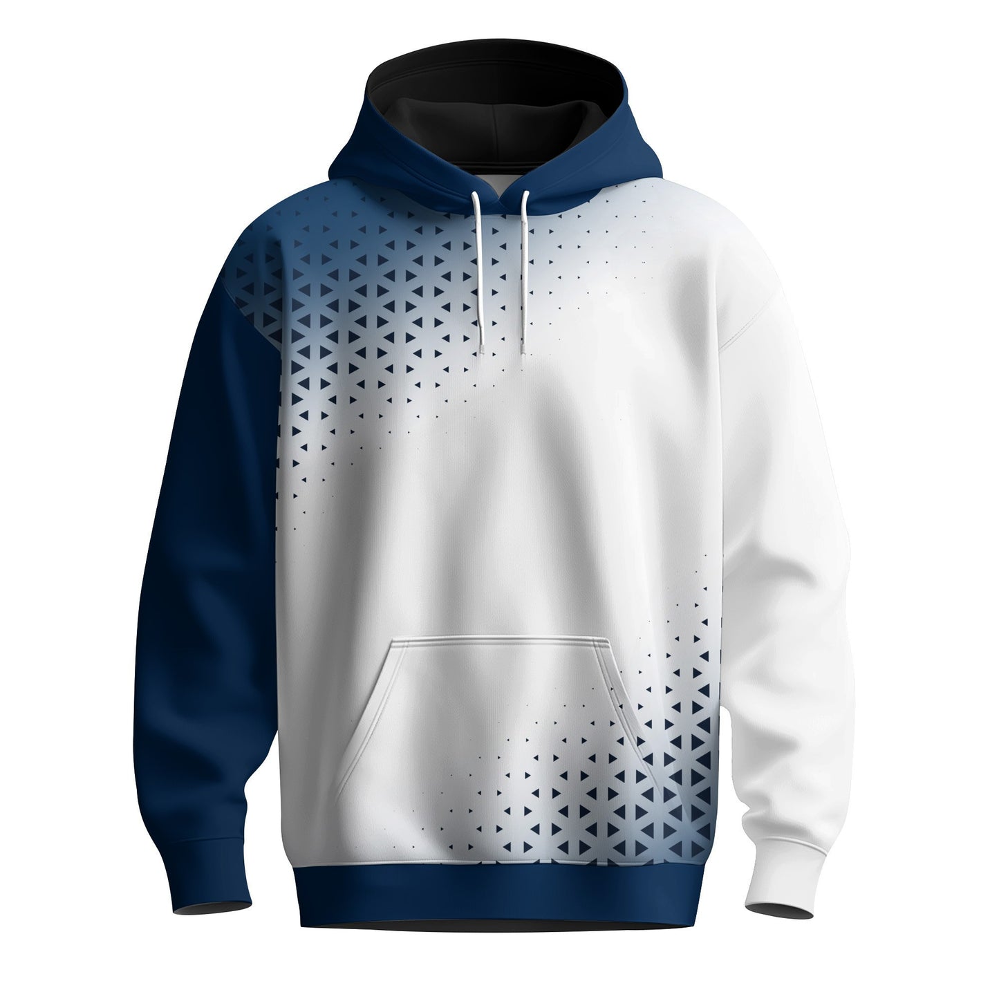 Blue Triangle Half Pattern  Men Hoodie