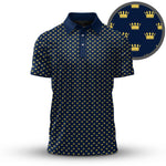 Blue Yellow King Crown  Men Polo Shirt