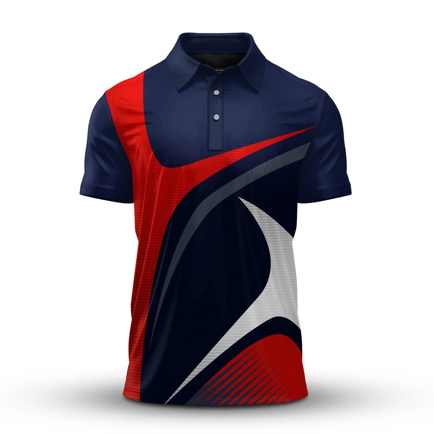 Sporty Golf Red Blue White Men Polo Shirt