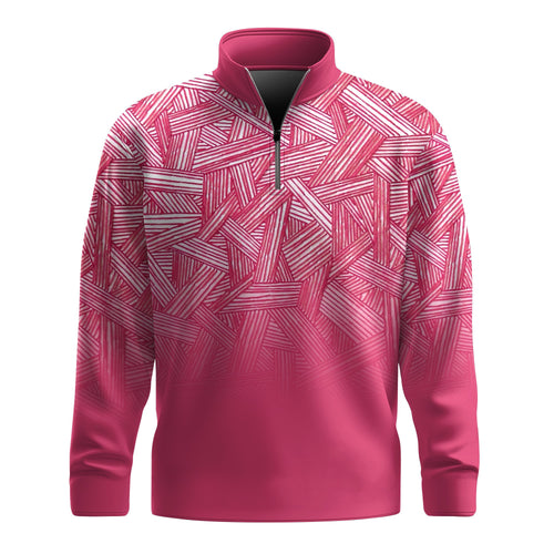 Pink  Men Quarter-zip Pullover