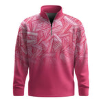 Pink  Men Quarter-zip Pullover