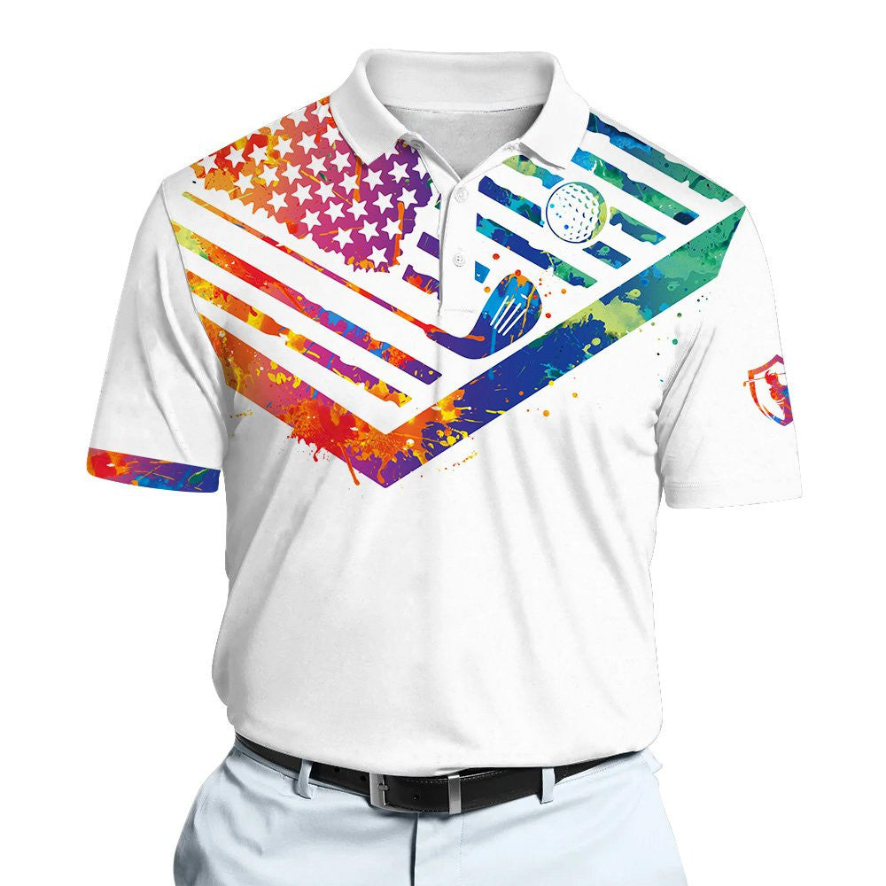 Men Swing Swear Repeat Men Polo Shirt Water Color