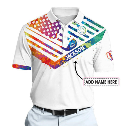 Men Swing Swear Repeat Men Polo Shirt Water Color